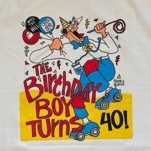 Vtg 80s Frank A Jones Over The Hill Novelty Midlife Crisis Birthday Shirt